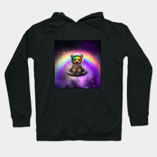 Space Rainbow Teddy Bear Astronaut Hoodie